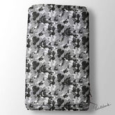 Black Gray Abstract Floral Digital Print